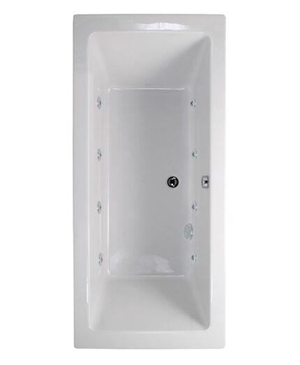 PACIFIC Double Ended 8 White Jet Whirlpool Bath White