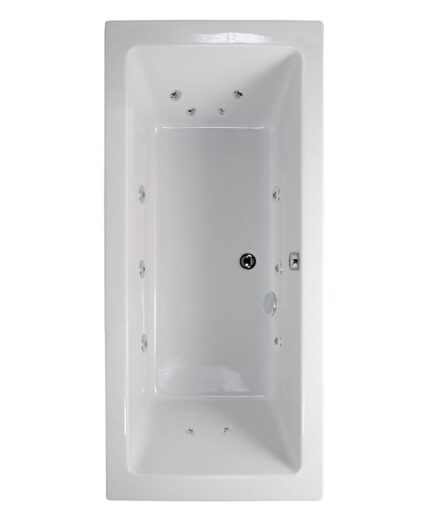 PACIFIC Double Ended 12 White Jet Whirlpool Bath White