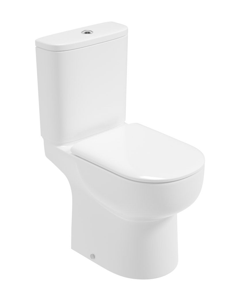 VIA Rimless Comfort Height Open Back Close Coupled WC & Sequence Soft Close Seat VIA Rimless Comfort Height Open Back Close Coupled WC & Sequence Soft Close Seat - Image 1