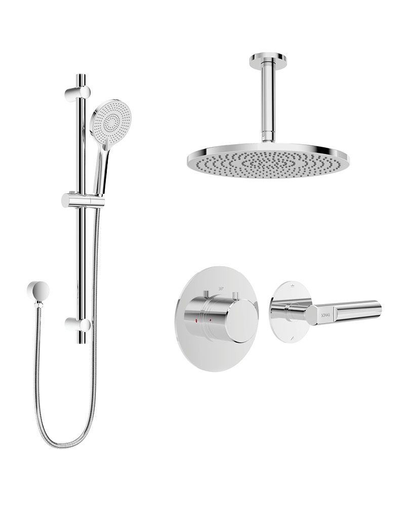 HAKK Thermostatic Shower Set 1 with Ceiling Arm Chrome HAKK Thermostatic Shower Set 1 with Ceiling Arm Chrome - Image 1