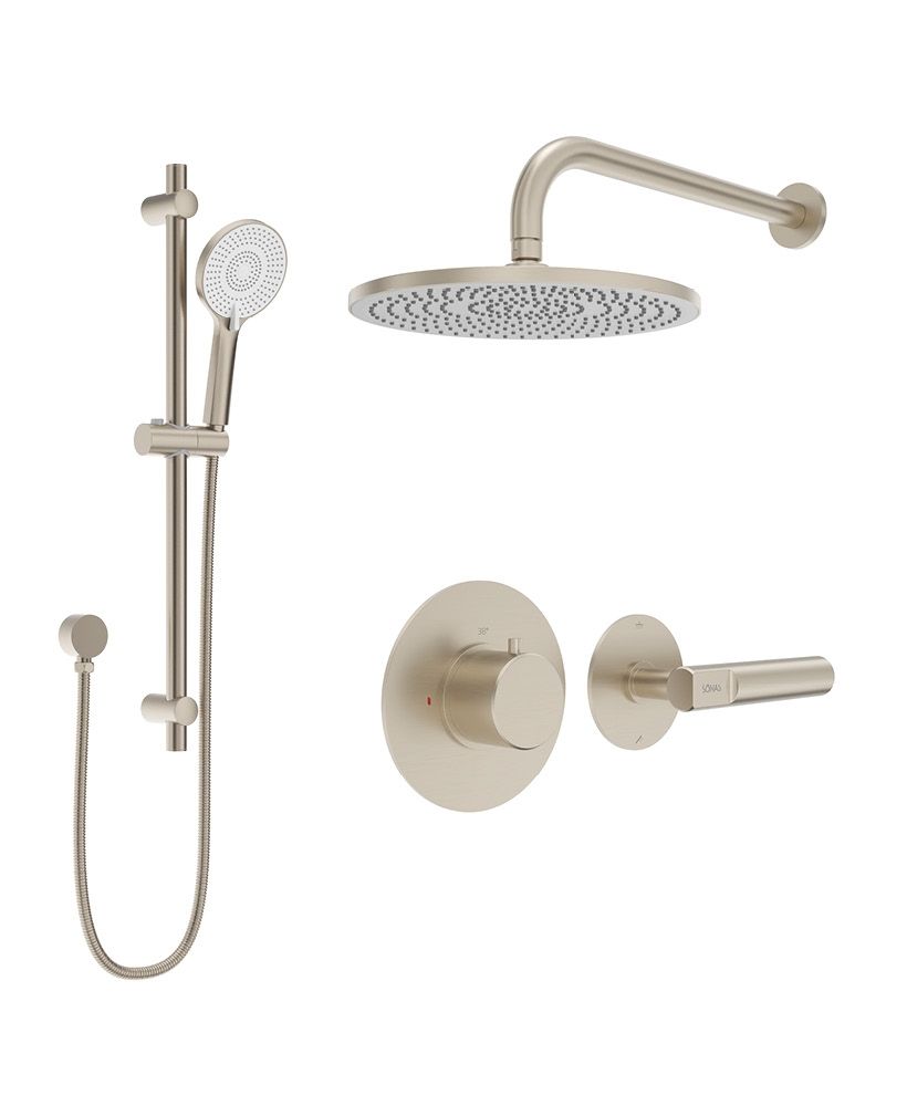 HAKK Thermostatic Shower Set 1 with Wall Arm Brushed Nickel HAKK Thermostatic Shower Set 1 with Wall Arm Brushed Nickel - Image 1