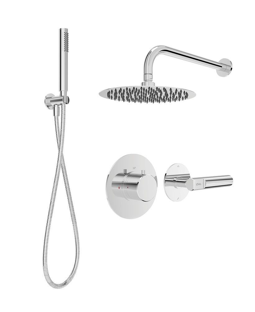 HAKK Thermostatic Shower Set 2 with Wall Arm Chrome HAKK Thermostatic Shower Set 2 with Wall Arm Chrome - Image 1
