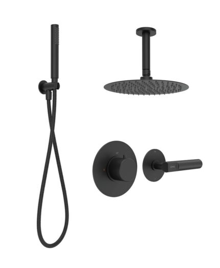 HAKK Thermostatic Shower Set 2 with Ceiling Arm Matt Black