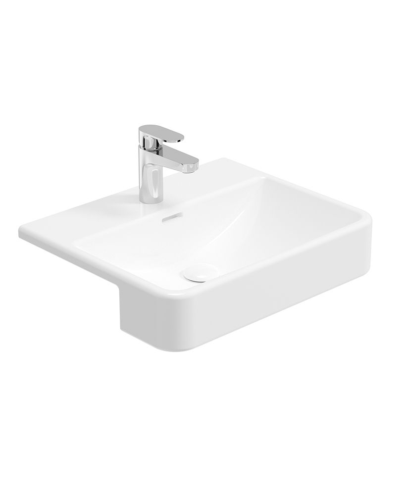 HORIZON 52cm 1TH Semi Recessed Wash Basin HORIZON 52cm 1TH Semi Recessed Wash Basin - Image 1