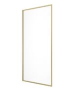 MIRAGE 800mm Brushed Gold Frame with Clear Glass Fixed Bath Screen