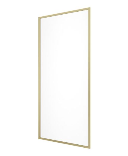 MIRAGE 800mm Brushed Gold Frame with Clear Glass Fixed Bath Screen