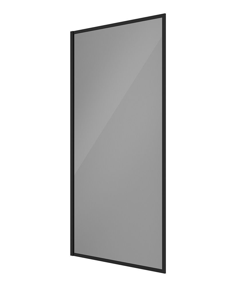 MIRAGE 800mm Matt Black Frame with Smoked Glass Fixed Bath Screen MIRAGE 800mm Matt Black Frame with Smoked Glass Fixed Bath Screen - Image 1