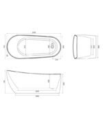 AUGUST 1700x750mm Freestanding Bath White - Image 5