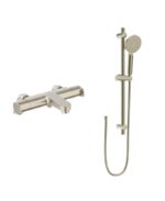 URBAN Deck Mounted Thermostatic Bath Shower Mixer & Slide Rail Kit Brushed Nickel