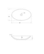 SKAL Oval 60cm Countertop Basin White-Cashmere Pink & Waste - Image 2