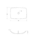 SKAL Rectangle 60cm Countertop Basin White-Cashmere Pink & Waste - Image 2