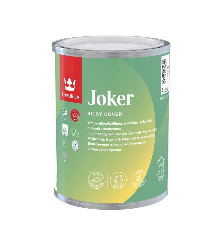 878_6001_0160_11_Joker_0.9L_1_2.jpg Tikkurila Joker Allergy-Friendly Emulsion - Image 1