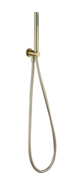 Round Outlet and Parking Bracket inc. Handset & Hose - Brushed Brass
