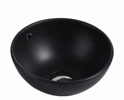 Horizon Matt Black Round Basin Vessel
