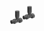 Straight Radiator valves Gunmetal Grey