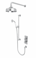 Lansdown Dual Function Shower System With Riser Kit & Overhead Shower - Chrome