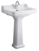 Fitzroy 595mm Basin 2 Tap Holes - White Ceramic