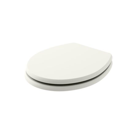 Fitzroy Traditional Round Wood Seat - Soft Close Chrome Hinge - Pointing White