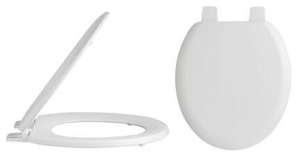 Fitzroy Traditional Round Wood Seat - Standard Plastic Hinges - White
