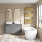 Kallan Heated Towel Rail 1200x600mm - Brushed Brass