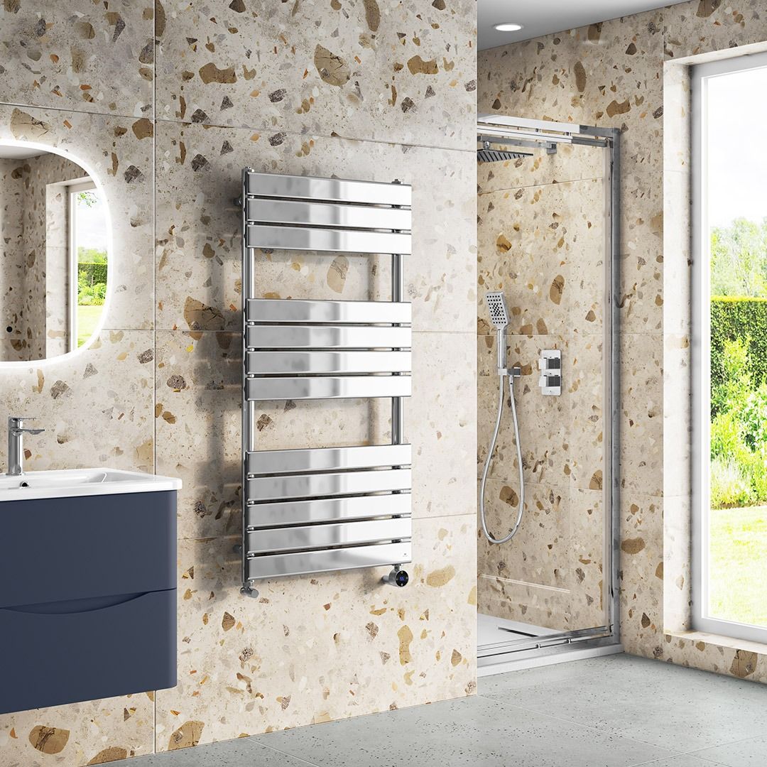 Kallan Prefilled Thermostatic Heated Towel Rail Kallan Prefilled Thermostatic Heated Towel Rail 1200x600mm - Image 1