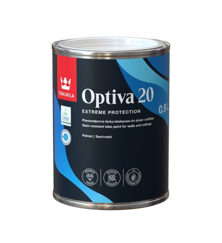 tikkurila_optiva_semi_matt20_0_9L_1-2.jpg Tikkurila Optiva 20 Semi-Matt Emulsion - Image 1