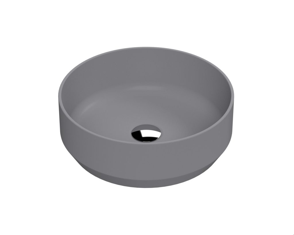 Round Vessel Matt Grey Round Vessel Matt Grey - Image 1