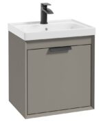 FJORD Wall Hung 50cm Two Drawer Vanity Unit - Matt Black, Matt Khaki