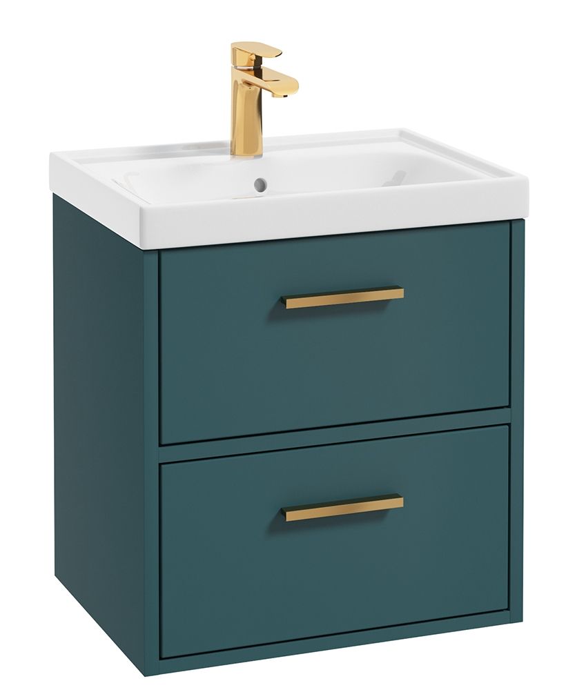 1673363445_gfin50ob-1 FINLAND Wall Hung 50cm Two Drawer Vanity Unit - Image 1