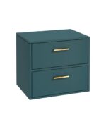 FINLAND Wall Hung 60cm Two Drawer Countertop Vanity Unit - Gold, Matt Ocean Blue