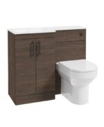 CORTA 100cm LH Combination Two Door Vanity Unit - Black, Sable Ash