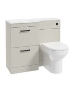 CORTA 100cm LH Combination Two Drawer Vanity Unit - Black, Whispering Willow