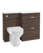CORTA 110cm RH Combination Two Drawer Vanity Unit - Chrome, Sable Ash