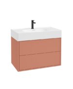 PULSE Wall Hung 80cm Two Drawer Vanity Unit - Metro Blaze & Basin
