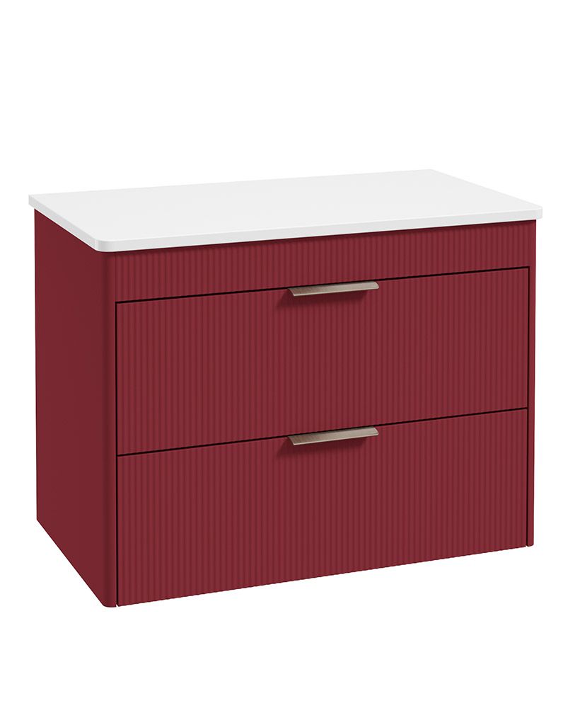1751891243_uf2353 REED Wall Hung 80cm Two Drawer Countertop Vanity Unit - Image 1
