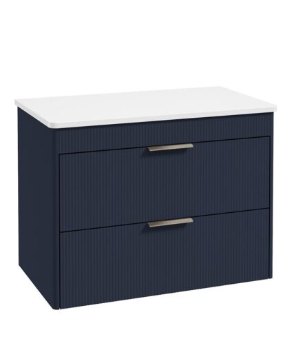 REED 80cm Wall Hung Two Drawer Countertop Vanity Unit