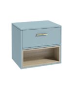 MALMO Wall Hung 60cm Single Drawer Countertop Vanity Unit - Gold, Matt Morning Sky Blue