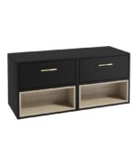 MALMO Wall Hung 120cm Two Drawer Countertop Vanity Unit - Gold, Matt Black