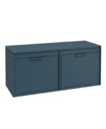FJORD Wall Hung 120cm Four Drawer Countertop Vanity Unit - Matt Black, Matt Ocean Blue