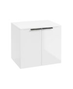 STOCKHOLM Wall Hung 60cm Two Door Countertop Vanity Unit - Matt Black, Gloss White