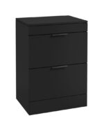 STOCKHOLM Floorstanding 60cm Two Drawer Countertop Vanity Unit - Matt Black, Matt Black
