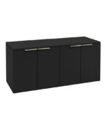 STOCKHOLM Wall Hung 120cm Four Door Countertop Vanity Unit - Brushed Nickel, Matt Black