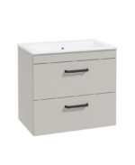 CORTA Wall Hung 60cm Two Drawer Vanity Unit - Black, Morning Mist