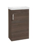 CORTA Floorstanding 50cm Single Door Compact Vanity Unit - Sable Ash-Chro