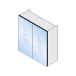 Slimline 2 Door Mirror Unit - 600mm, Indigo