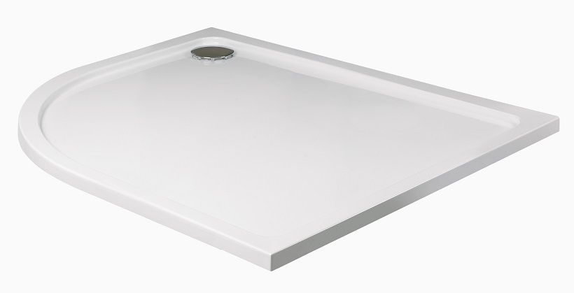 1673362986_klp1080lq100 KRISTAL Low Profile Offset Quadrant Shower Tray White & Waste - Image 1