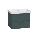 Cadence Fluted Wall Mounted Unit - 600mm, Viridian Green