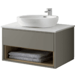 Lucca Wall Hung Unit - 800mm, Matt Taupe
