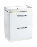 Compass Double Drawer Floor Unit 600mm - White