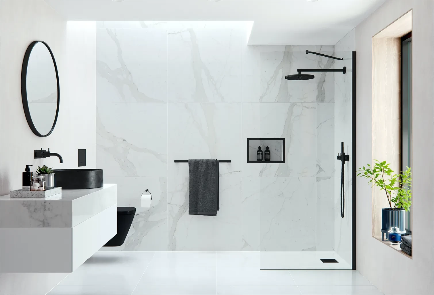 ayo-lead-modular-10mm-wetroom-panel-with-angled-stabilising-bars-matte-black-5-2x-18 AYO 10mm Panel Only Clear Glass - Image 1
